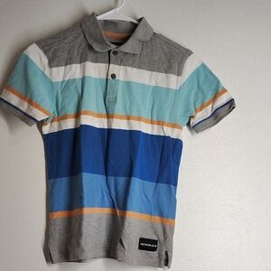 Calvin Klein Kids Polo - Gray, Blue, and Orange Stripes